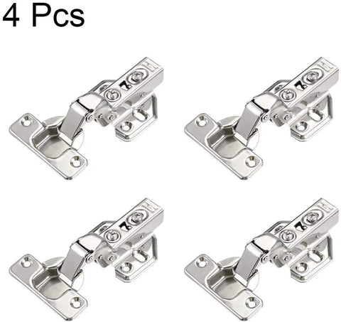 Stainless Steel Concealed Cabinet Hinges 4 Pack Heavy Duty Hydraulic Door Hinges With Copper Core Cylinder Quiet Close