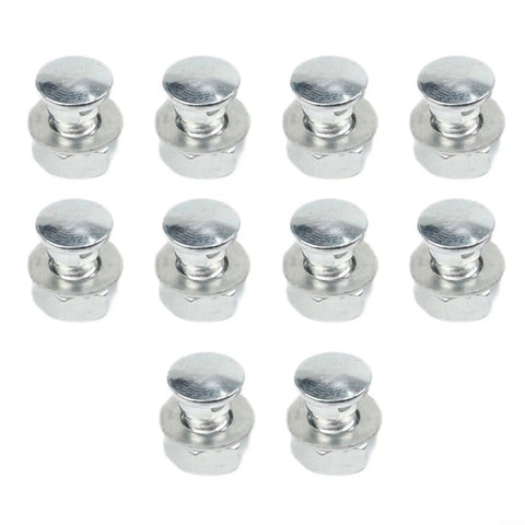 10 Pcs Bike Brake Pinch Bolts For V-Brake And Cantilever Systems, Heavy Duty Steel Cable Fixing Screws, Wire Fasteners Replacement Parts For Secure Cable Connection And Rock Solid Braking. Ten silver steel brake pinch bolts shown on white background.