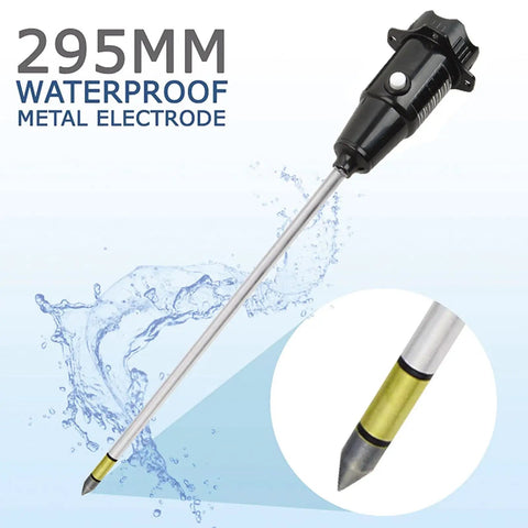 Long Probe Deep Soil Moisture Meter 2 In 1 Tester Hygrometer with 295mm waterproof metal electrode for gardening and farming.