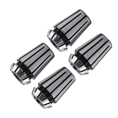Close-up view of 15 Piece ER11 Spring Collet Set Pro Grade High Precision 65Mn Spring Steel for CNC milling and engraving tools.