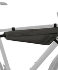 MidLoader DryBag M 3L Waterproof Bike Frame Bag attached to gravel bike with dual zippers, TPU polyester construction, reflective logo