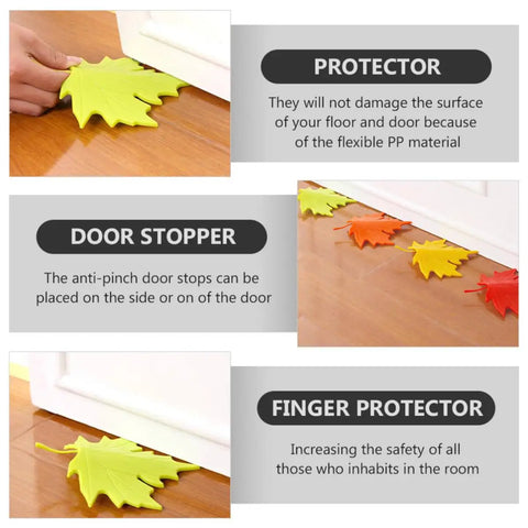 Maple Leaf Door Wedge Stops Four Pack For Slam Free Doors And Floor Protection Made From Sturdy PP Material Safe Odorless