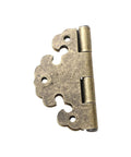 Vintage Round Flower Hinge Kit For Jewelry Boxes And Small Cabinets Rock Solid Zinc Alloy Build decorative hinge in antiqued finish