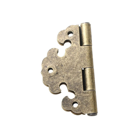 Vintage Round Flower Hinge Kit For Jewelry Boxes And Small Cabinets Rock Solid Zinc Alloy Build decorative hinge in antiqued finish