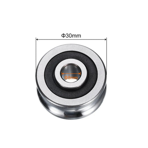 Killer 8Pcs SG25 U Groove Track Guide Bearings 8X30X14mm GCr15 sealed ball bearing with 30mm diameter and 8mm inner hole.