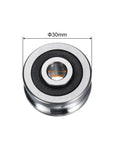 SG25 U Groove Track Guide Bearings featuring 8mm inner bore and 30mm outer diameter with 14mm width crafted from Gcr15 steel