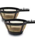 Gold Tone Reusable Coffee Filter Basket For Hamilton 2 Way Brewer Coffee Makers Models 49980A 49980Z 47650 49933 Single Serve 2 Pack