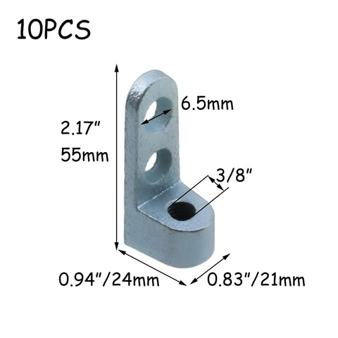 Rock Solid 10 Pack Of Heavy Duty Beam Clamps Made From Premium Malleable Ductile Iron With Rust Free Zinc Plating And 250 Pound Load Capacity For Secure Rigging And Scaffolding Jobs That Need Reliable 3/8 Inch Threaded Connectors, 55mm x 21mm