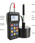 Portable Leeb Hardness Tester For Metals With D Type Impact 170 To 960 HLD Range And 360 Degree Multi Scale Conversion HL HRC HRB HB HV HRA HS Large Screen On The Go Quick Metal Hardness Readings, with calibration block