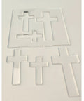Hella Durable Cross Router Template For Woodworking And DIY Creations Solid Clear Acrylic Ribbon Crosses Inlay Jig With Three Built In Sizes for layouts.