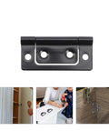 Rotating Concealed Hinges For Cabinets And Doors 12 Pack Hidden Door Hardware. Black iron hinge with installation in progress.