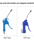 Heavy Duty Air Blower Gun With Thick Cushioned Grip Rustproof Abs Body And Interchangeable Tips showing new and old models side by side.