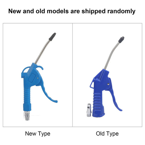 Heavy Duty Air Blower Gun With Thick Cushioned Grip Rustproof Abs Body And Interchangeable Tips showing new and old models side by side.