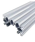 Top Shelf 4040 V Slot Aluminum Profile One Meter Long Double Groove Extrusion close-up view showing grooves and beams.