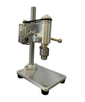 Mini Bench Drill Press With Vibration Free Station And Metal Construction, compact design with adjustable speed brass spindle.