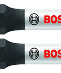 Two Impact Tough Torx T30 Screwdriving Power Bits, Two Pack, Two Inch Long Bits For Impact Drivers, black with brand logo.