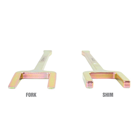 CV Axle Popper Set With Fork And Shim For Front Wheel Drive Vehicles Steel CV Joint Removal Tool Kit showing fork and shim side by side