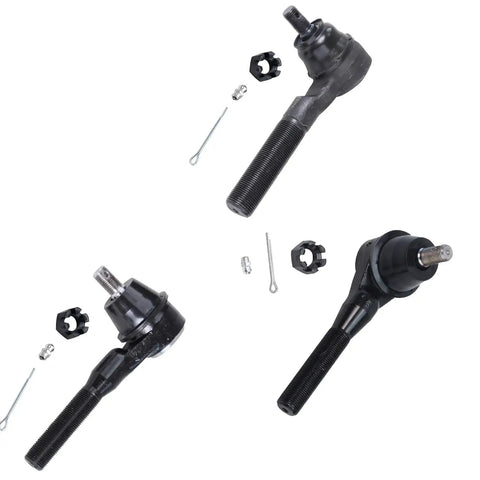 Front 11 Piece Suspension Kit For Jeep Wrangler TJ 1997 To 2006 Replacement From Pitman Arm To Steering Arm Includes Track Bar Drag Link Front Inner Tie Rods And Front Outer Tie Rods, black steel tie rods