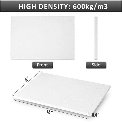Ceramic Fiber Insulation Board 2732F Heat Resistant Inorganic Aluminosilicate Flame Retardant High Density Panel 12 by 8 by 0.4 inch