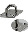 Pad Eye Plate Hook Set Four Pieces For Suspension Ceiling Hangers And Wall Mounts Marine Grade 6mm Stainless Steel Anchor Points