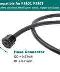 Replacement Sprayer Wand For Ryobi 29 Inch Sprayer With Adjustable Nozzle And Ergonomic Trigger Hose Compatible For P2800 And P2803 Sprayers Easy Install Durable Outdoor Lawn Care Tool showing hose connector dimensions