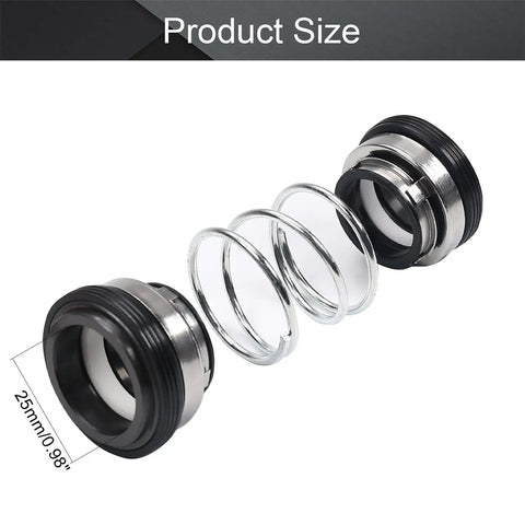25mm Internal Diameter Shaft Seal Replacement For Pumps Alloy Plastic 20225 For Pump Shafts Water Pools And Spas Sealing Assembly DIY Friendly For Weakly Corrosive Media 0 To 0.6 MPa Minus 20 To 80 C exploded view