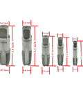 5 Piece NPT Thread Forming Taps Set For Pipe Threads Cleanup And Re Threading Damaged Or Jammed Threads, High Speed Steel Drill Bits Included, Sizes One Eighth Inch, One Quarter Inch, Three Eighths Inch, One Half Inch, Three Quarters Inch In Box