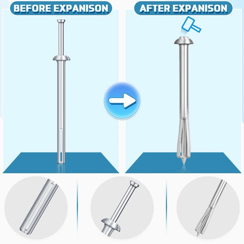 100 Pack One Quarter Inch By Three Inch Drive Nails For Anchor Hammer In Expansion Anchors Rustproof Zinc Plated Concrete Nails