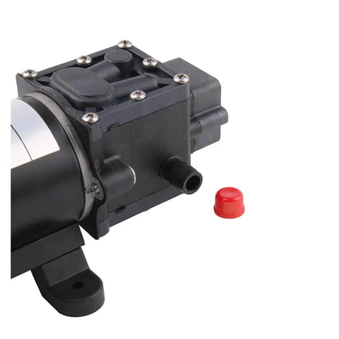 High Performance 12 Or 24 Volt 100 Watt Automatic Electric Diaphragm Water Pressure Pump With Self Priming Re Flow Design And Cooling Fan For Reliable Household Cleaning And Agricultural Spraying Tasks