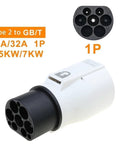 Heavy Duty Type Two To Type One Electric Charger Adapter SAE J1772 Converter with splash proof housing for 32 amps.