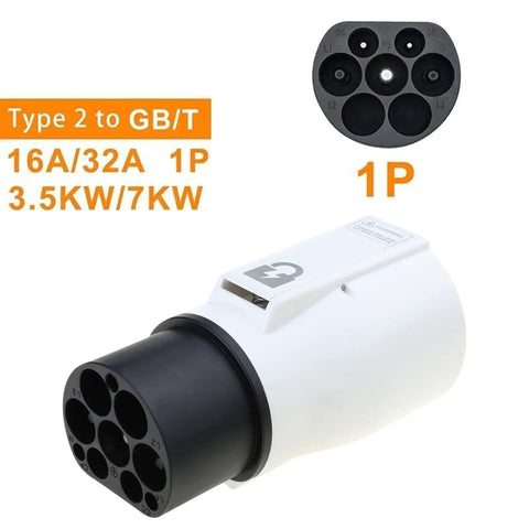 Heavy Duty Type Two To Type One Electric Charger Adapter SAE J1772 Converter with splash proof housing for 32 amps.
