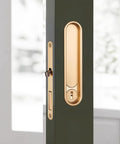 Pocket Door Lock Hardware With Pull Inconspicuous Sliding Door Handle Recessed Lock For Furniture Gold Zinc Alloy Electroplated