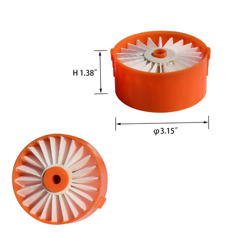 Replacement Filter Set For BSV2020G And BSV2020P Powerseries Extreme Cordless Stick Vacuum 6 Pack, dimensions and design details shown