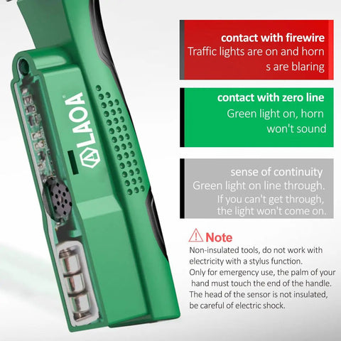8 In 1 Wire Stripping Pliers With Built In Voltage Tester showing green and black handle and safety instructions