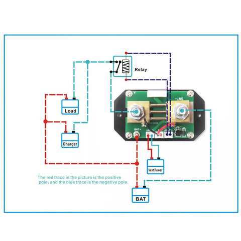 Diagram of Color Screen Smart Power Meter with bidirectional detection showing connections for battery systems and electrical monitoring.