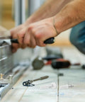 Bi Fold Door Repair Kit Four Pieces Top Guide Roller Pivot Hinge Universal Bifold Closet Door Hardware Upgrade Easy Install Makes Repairs A Snap Handymen Replacing Old Broken Parts Cost Effective Solution Fix It Now Smooth Run Forever, white plastic parts