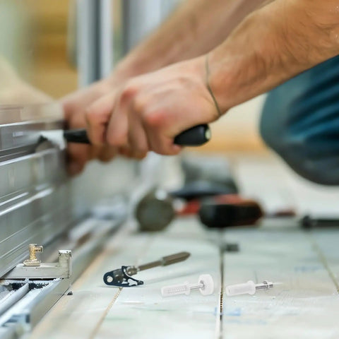 Bi Fold Door Repair Kit Four Pieces Top Guide Roller Pivot Hinge Universal Bifold Closet Door Hardware Upgrade Easy Install Makes Repairs A Snap Handymen Replacing Old Broken Parts Cost Effective Solution Fix It Now Smooth Run Forever, white plastic parts