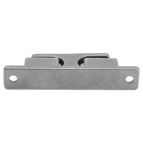 Front view of Go To Magnetic Cabinet Tension Catch in stainless steel 70mm roller latch for yacht, RV, and home furniture.