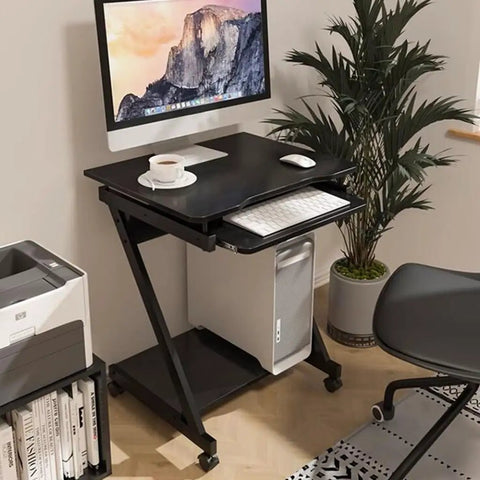 Flat Out The Ultimate Black Standing Desk With Pull Out Keyboard Tray And Built In Storage Shelf Real Straight Up Boss Move For Home Office Gaming Corner Ergonomic Workstation Furniture Nailed It, featuring a keyboard tray and modern design.
