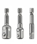 Bothyi Heavy Duty Steel Socket Adapter Converter Reducer Extension Kit With Clear Marks And Secure Grip For Workshop Benches And Mobile Toolboxes That Really Holds Up When You Need It., three steel socket adapters with ball detents