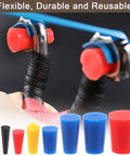 Close-up of All In One 105Pcs Powder Coating Plug Kit with colorful silicone plugs and metal component, showcasing durability.