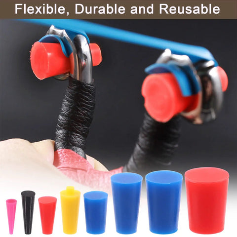 Close-up of All In One 105Pcs Powder Coating Plug Kit with colorful silicone plugs and metal component, showcasing durability.