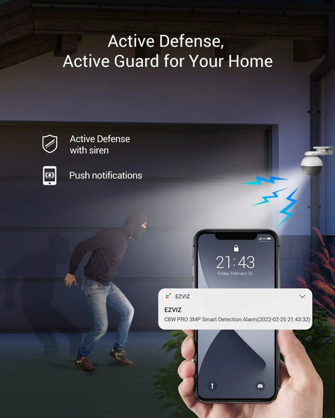 Outdoor Security Camera 4MP WiFi Pan Tilt All-Around Coverage IP65 Waterproof Color Night Vision AI Powered Person Detection