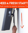 Hand pulling cord on Ultra Slim TV Wall Mount For 32 To 80 Inch Flat Screens With Razor Thin 1.25 Inch Clearance.