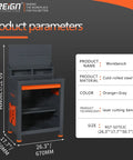 Cutting Tool Organizer Cart for CNC Machines and Workbenches, Heavy Duty Tool Storage Station Holder shown with dimensions and details