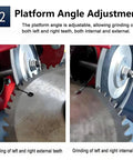 Kickass Electric Circular Saw Blade Sharpener With Bright Built In Led Light And Precise Sliding Rail For Quick Angle Mill Grinding on left and right teeth.