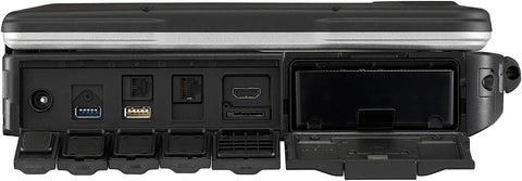 Toughbook CF31 MK3 Badass Rugged Laptop Featuring Rock Solid Heavy Duty Armor Intel Core I5 2.6Ghz 4GB RAM 500GB Storage Full HD Touchscreen Windows 7 Pro Certified Renewed rear ports and connections view.