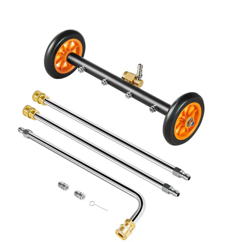 16 Inch Pressure Washer Undercarriage Cleaner Kit With 4000 PSI Stainless Steel Surface Cleaner, Adjustable Angle, Four Nozzles