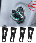 Universal Car Door Lock Dampers That Straight Up Kill The Rattle For Smooth Closings Boost Noise Damping Ease Hinge Strain Heavy Duty Auto Silent Install Kit shown with rubber mounts on door latch.