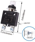 Two Pack 20A Push Button Resettable Circuit Breakers For 125 To 250V AC And 50V DC L1 Series Thermal Overload Protectors